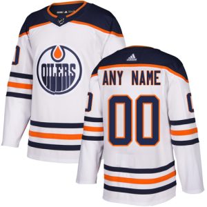 Kinder Edmonton Oilers Eishockey Trikot Benutzerdefinierte Auswärts Weiß Authentic